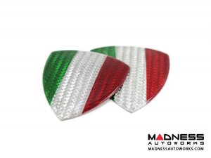 FIAT 500 Badges - Carbon Fiber - Italian Theme Shield